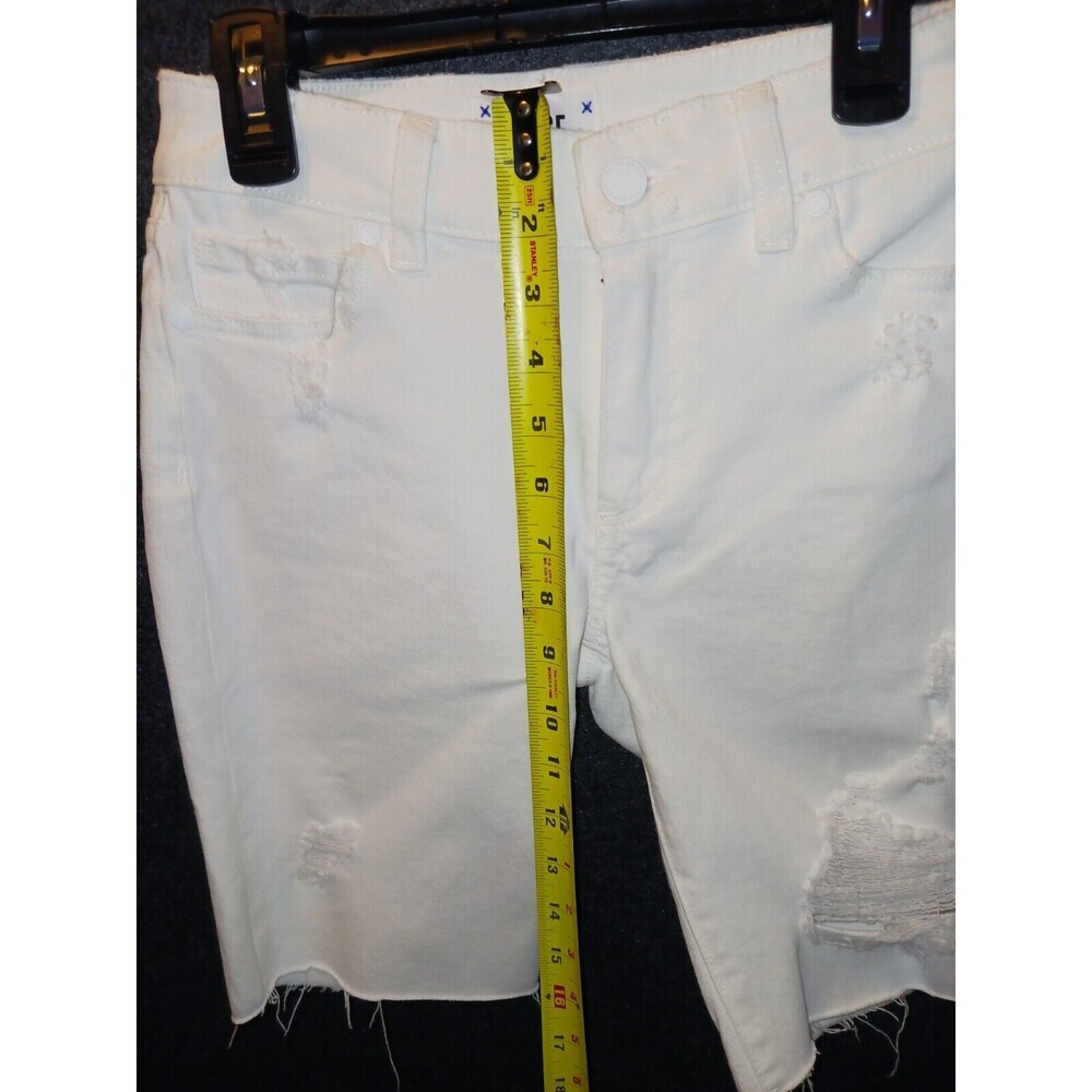 Paige‎ Cutoff White Bermuda Shorts  Women Sz 23 Stretch Distressed Raw Hem NWOT - Picture 6 of 6